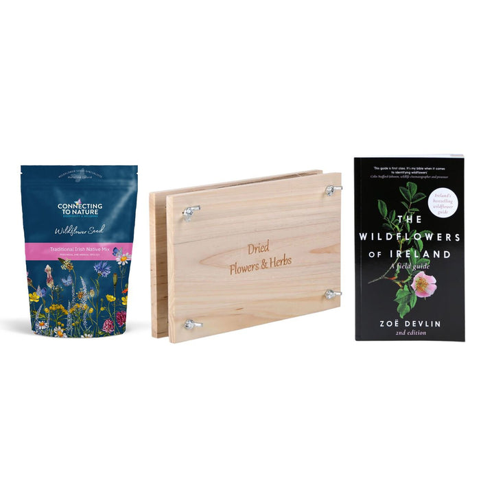 Connecting to Nature Garden Accessory Flower Press, Seed & Book Bundle | Irish Wildflowers