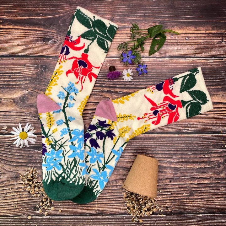 Blooming Native Pollinator & Wellbeing Gift Box | Wildlfower Book, Socks, Wildflower Seed, Pollinator Hotel