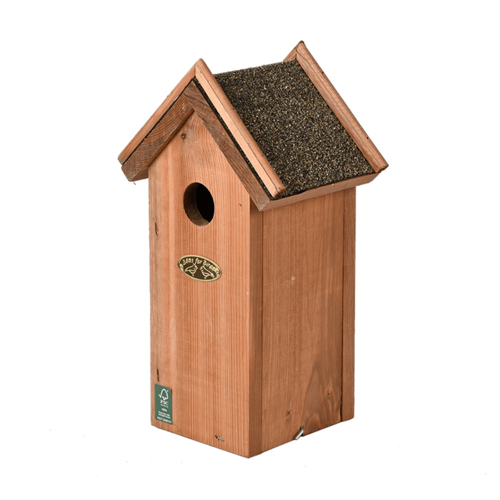 Connecting to Nature Nest Box for Blue Tits | Wooden with Bitumen Roof