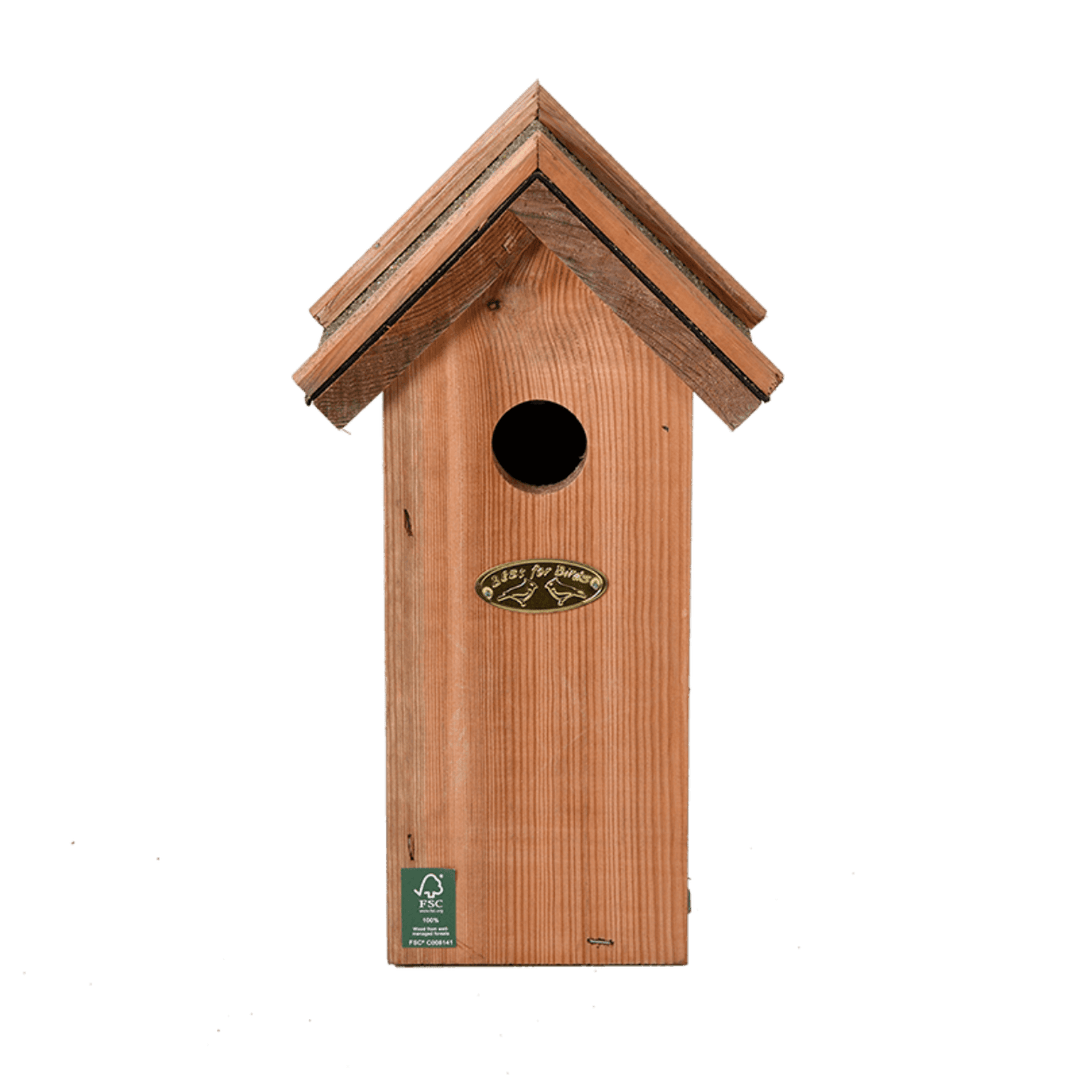 Connecting to Nature Nest Box for Blue Tits | Wooden with Bitumen Roof