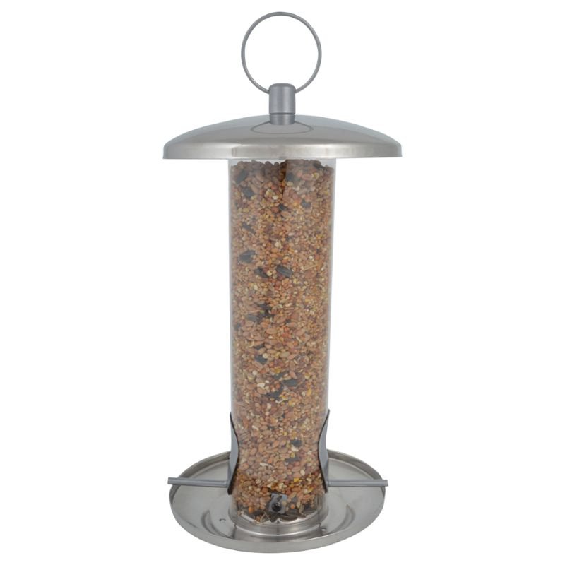 Connecting to Nature Stainless steel bird seed silo feeder