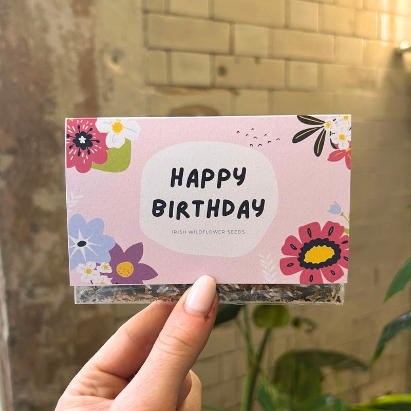 Blooming Native Gift Pockets 1 Individual Pocket Native Wildflower Seed Favour | Happy Birthday Card