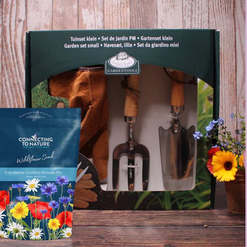 Blooming Native Gift Set Gardeners Gift Box |  Stainless steel tools, leather gloves & native wildflower seeds
