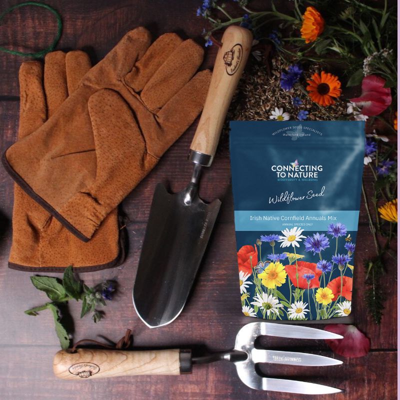 Blooming Native Gift Set Gardeners Gift Box |  Stainless steel tools, leather gloves & native wildflower seeds