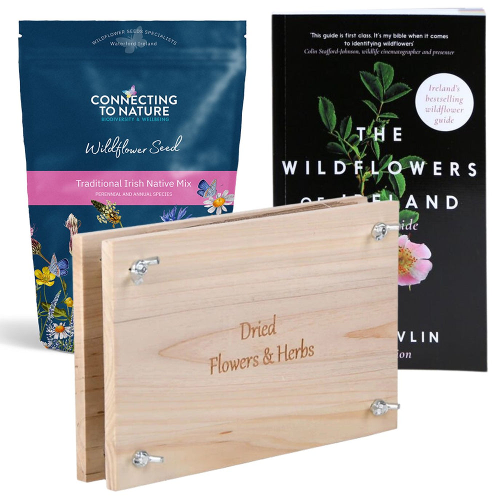 Connecting to Nature Garden Accessory Flower Press, Seed & Book Bundle | Irish Wildflowers