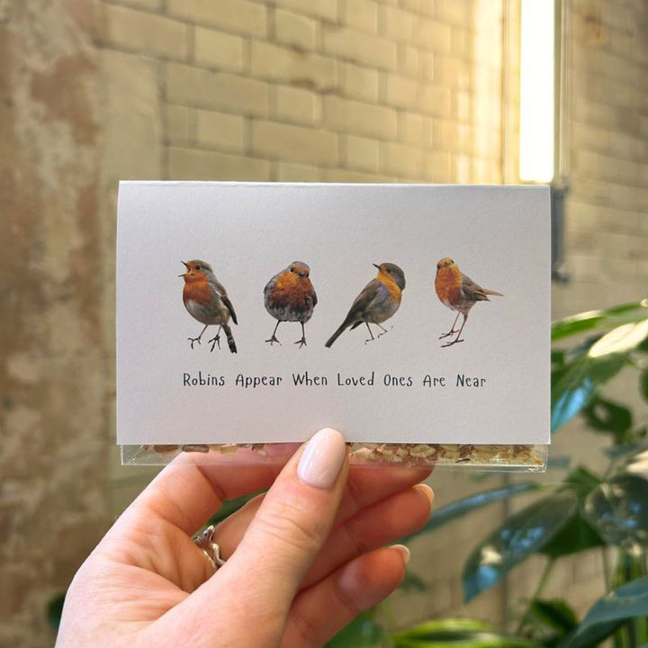 Connecting to Nature Gift Pockets Individual Pocket 'Robins Appear When Loved Ones Are Near' | Wild Bird Food Gift Pocket