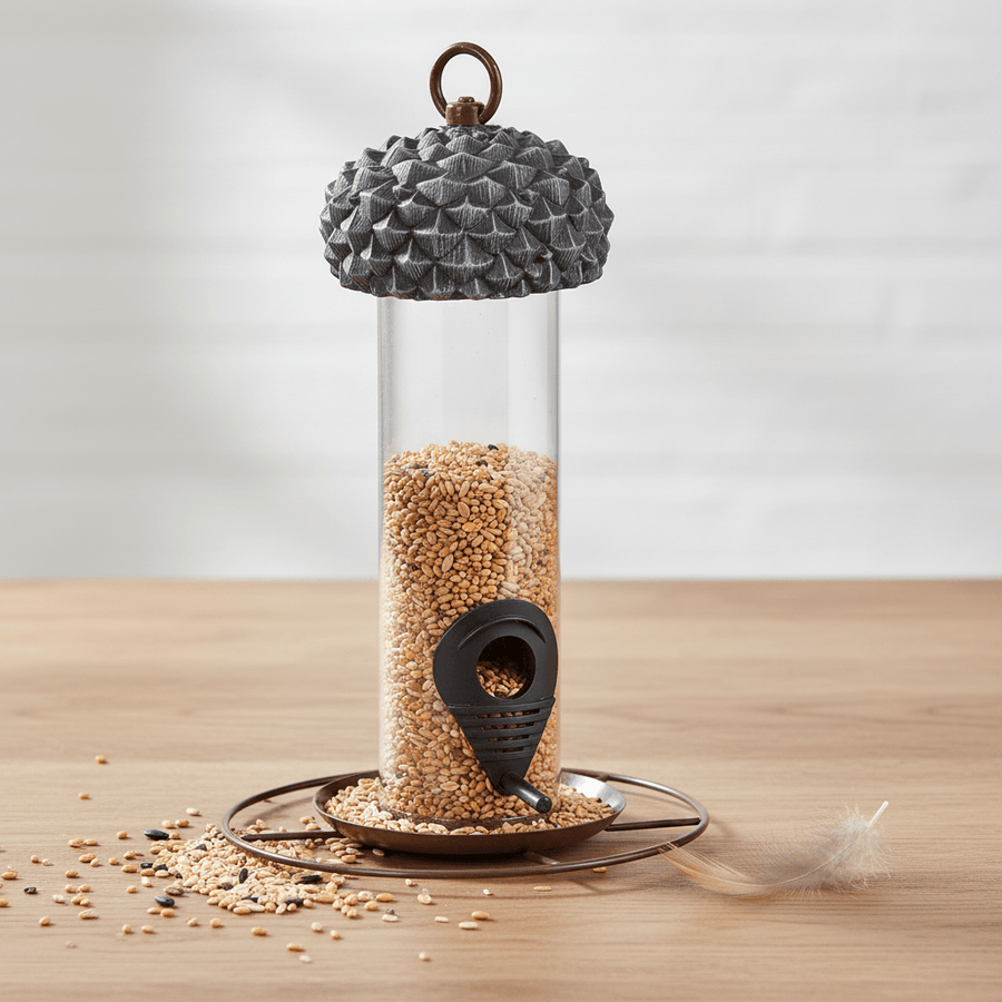 Eschert Garden Accessory Silo Bird Food Feeder | Acorn Design