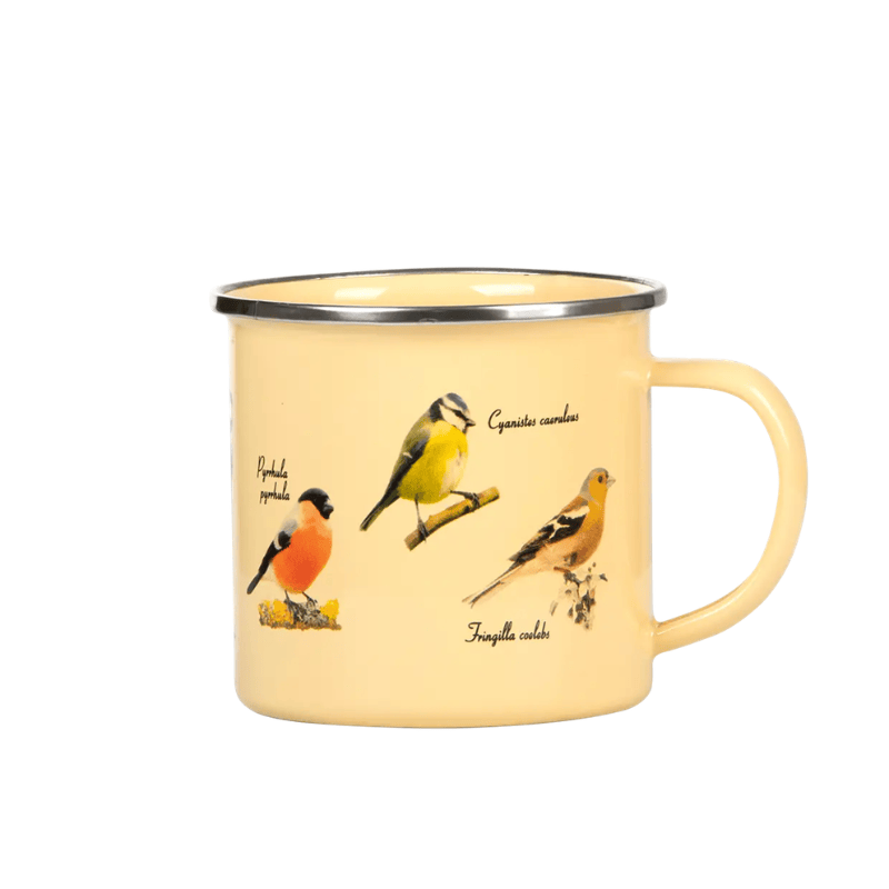 Esschert Garden Accessory Bird Print Enamel Mug