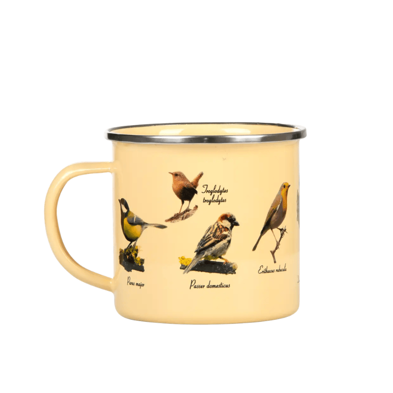 Esschert Garden Accessory Bird Print Enamel Mug