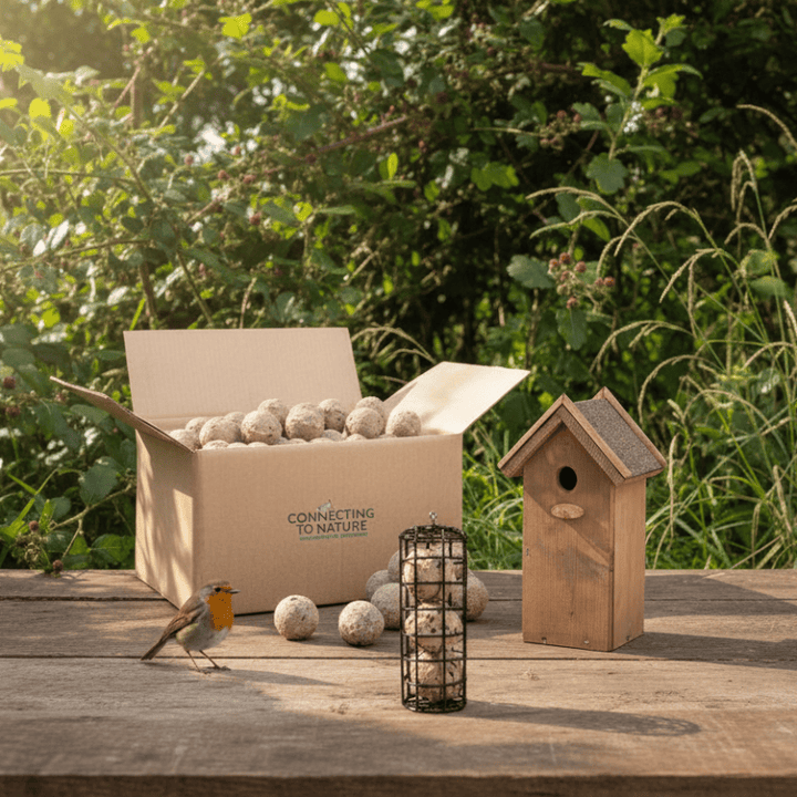 Esschert Garden Accessory Garden Bird Starter Bundle | Nest Box, Feeder & Food