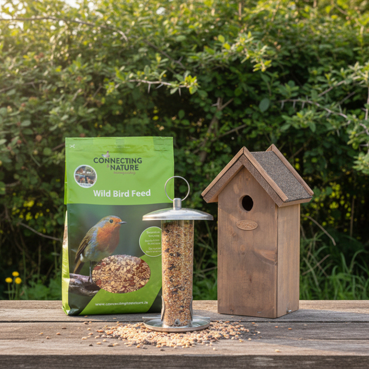 Esschert Garden Accessory Garden Bird Starter Bundle | Nest Box, Feeder & Food