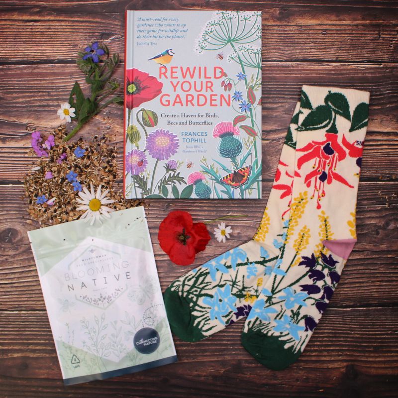 Blooming Native Gift Set Wellbeing Gift Box | Nature book, native wildflower seeds, wildflower socks