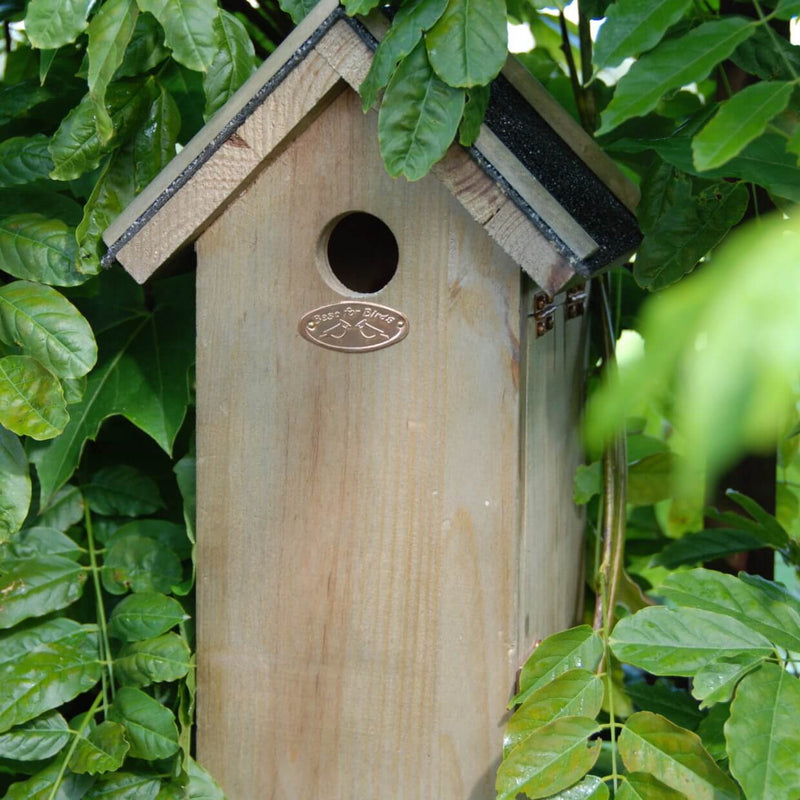Connecting to Nature Nest Box for Great Tit | Wooden with Bitumen Roof