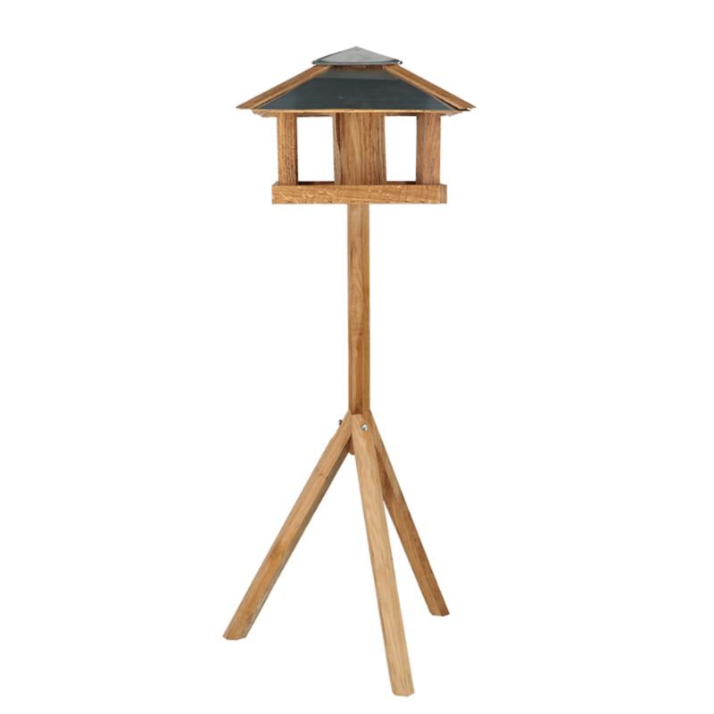 Connecting to Nature Oak Bird Table with Silo