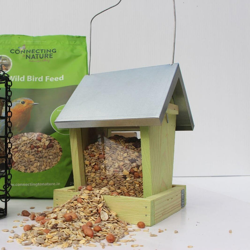 Connecting to Nature Wooden Bird Food Feeder